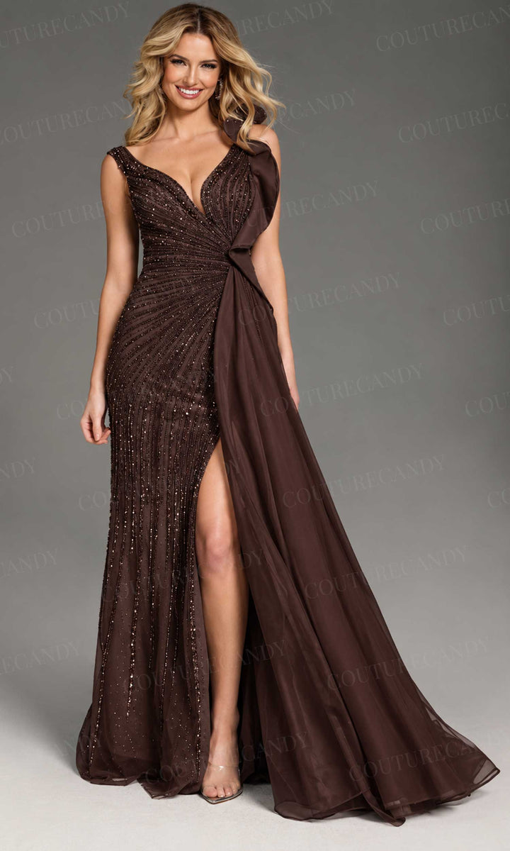 Jovani 44846 - Sleeveless Bead Embellished Prom Gown