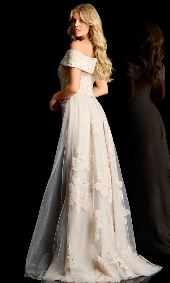 Jovani 46034 - Floral Applique Evening Gown