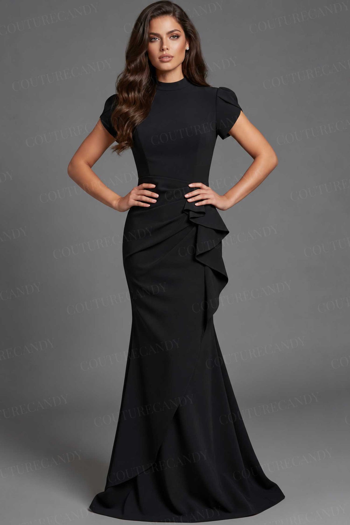 Jovani 46520 - High Neck Ruffle Trumpet Evening Gown