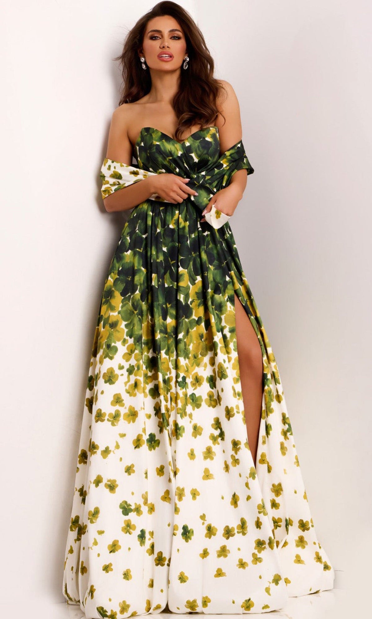 Jovani 46723 - Strapless Sweetheart Floral Gown - Print - Main