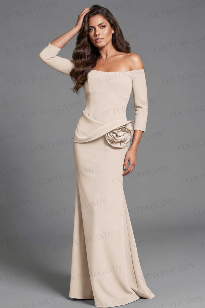 Jovani 48207 - Off Shoulder Peplum Waist Evening Gown