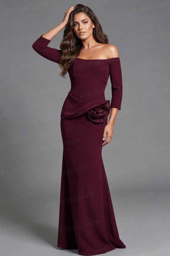 Jovani 48207 - Off Shoulder Peplum Waist Evening Gown
