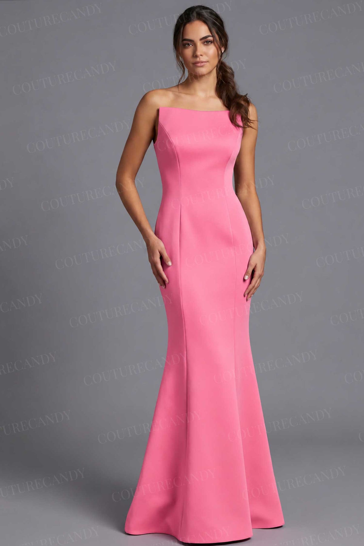 Jovani 49062 - Straight Neck Minimalist Gown with Seam Detail