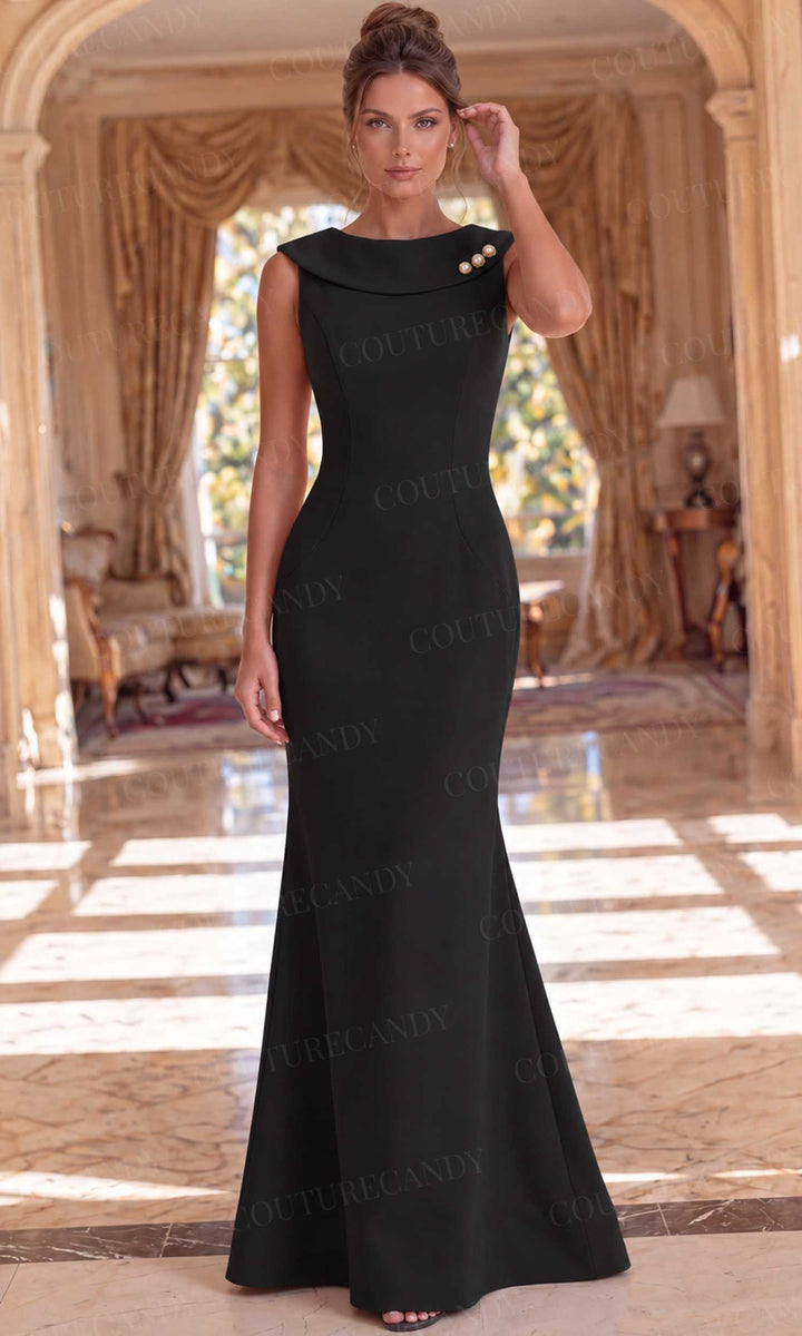Jovani 50300 Bateau Neck Pearl Accent Sheath Dress