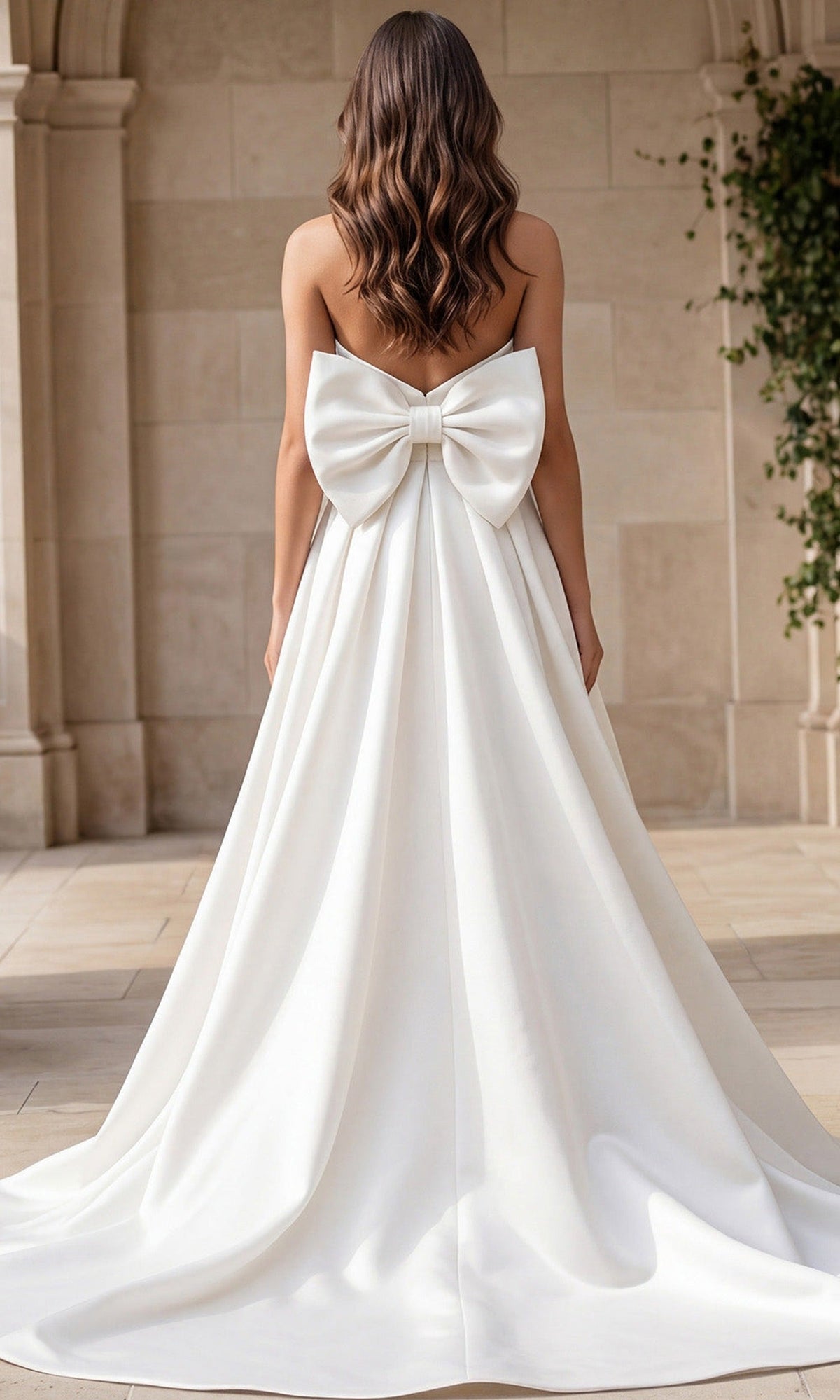 Jovani 50534 Strapless Bow Accent Satin Dress