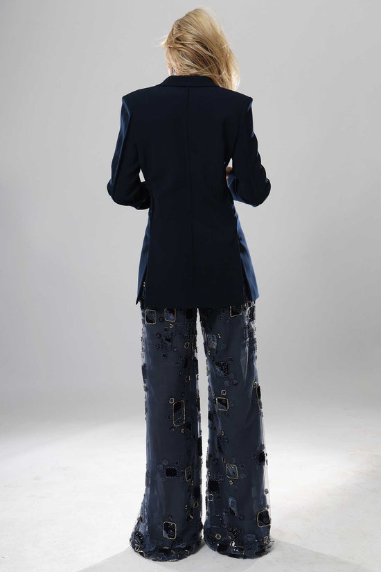 Jovani 52096 Long Sleeve Beaded Wide Leg Pantsuit