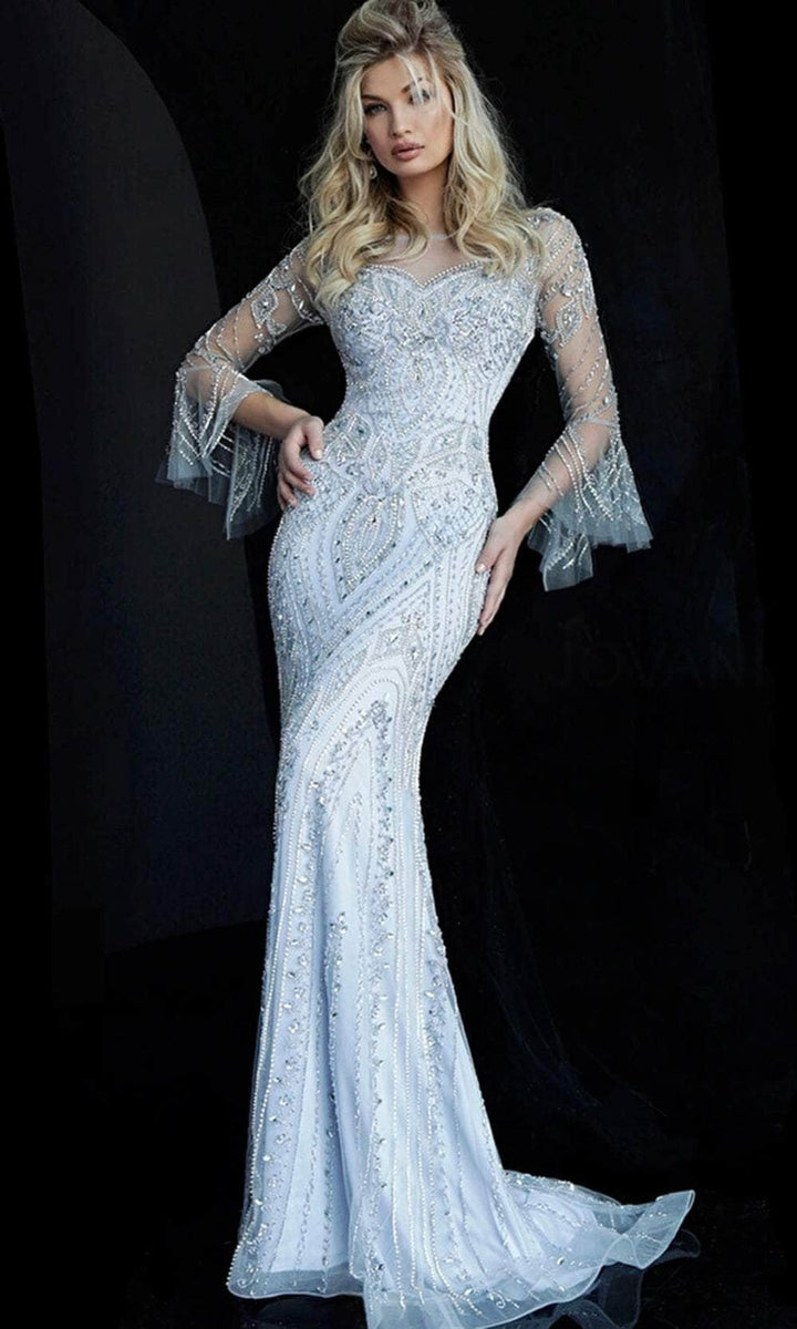 Jovani 60827 - Beaded Mother of the Bride Dress - Grey - Main