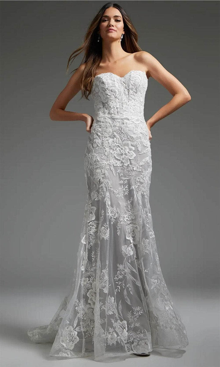 Jovani JB38221 - Lace Mermaid Bridal Gown - Ivory - Main