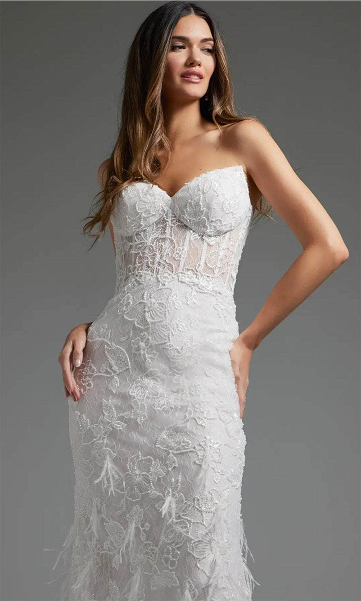 Jovani JB40590 - Lace Sheath Bridal Dress - Off-White - Main