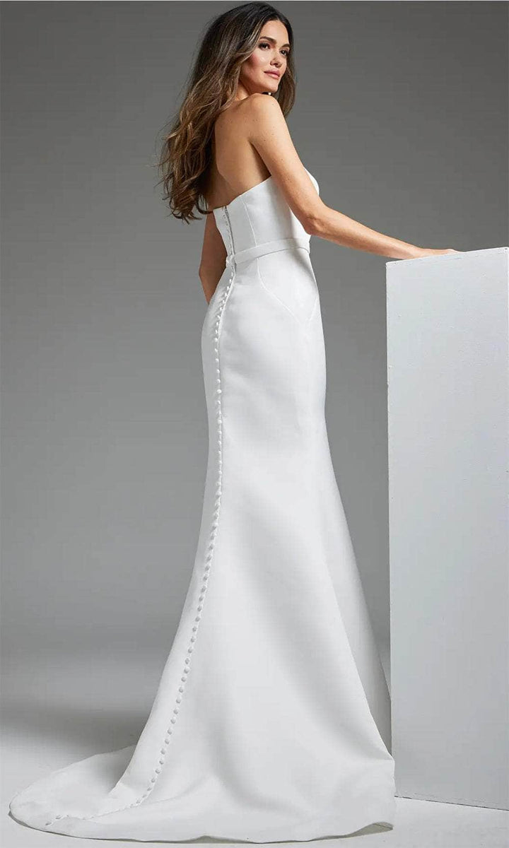 Jovani JB40597 - Straight-Across Simple Bridal Dress