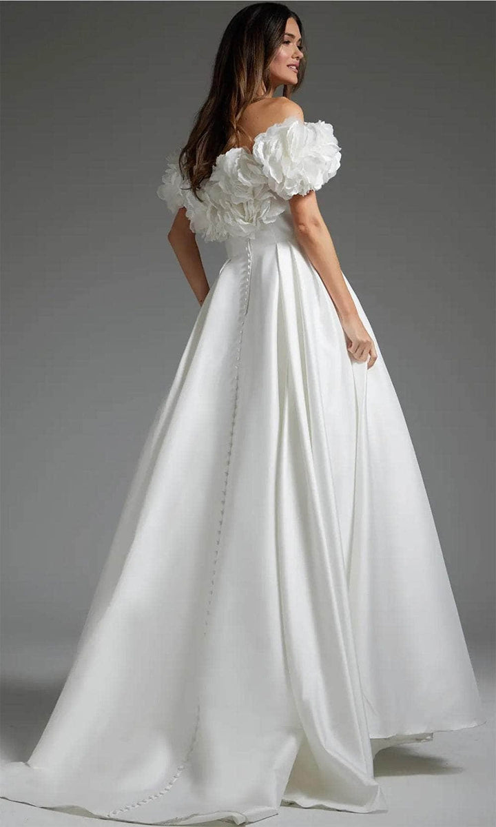 Jovani JB40795 - Off Shoulder Pleated A-Line Bridal Gown