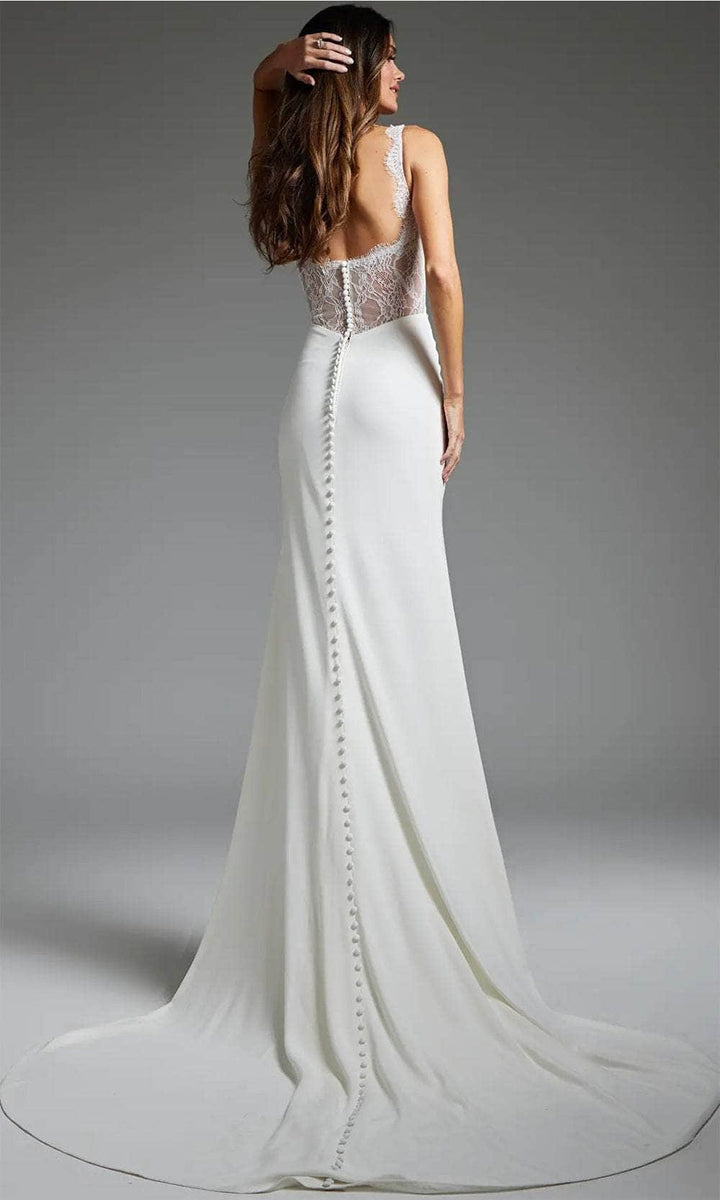 Jovani JB42222 - Lace Square Back Bridal Gown