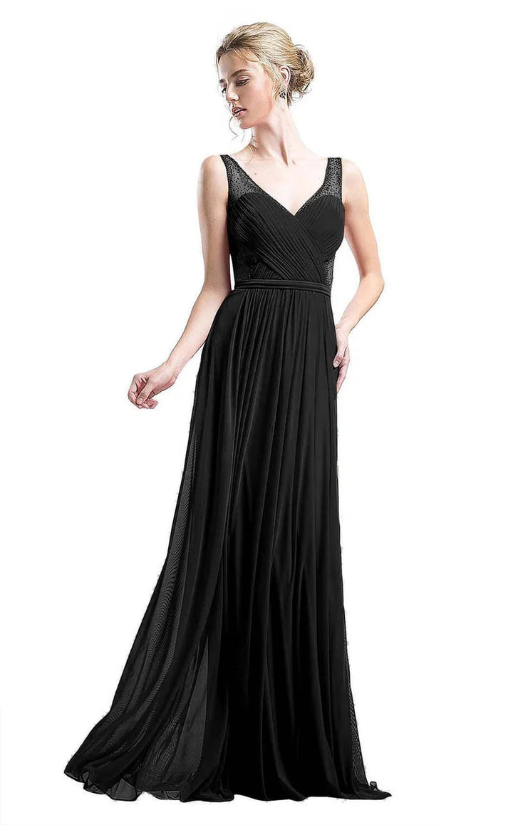 Ladivine 5061 - Crisscrossed Adorned Illusion Panel Gown - Mint - Main