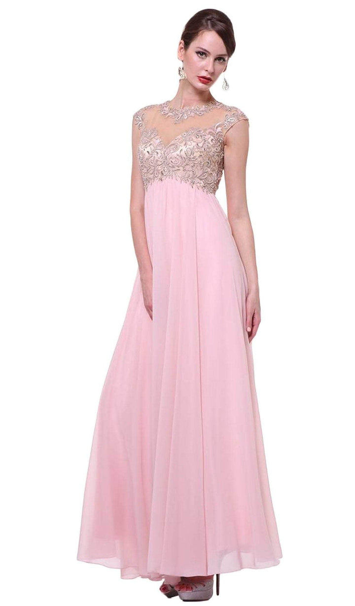 Ladivine 72 - Embellished Illusion Gown - Blush - Main