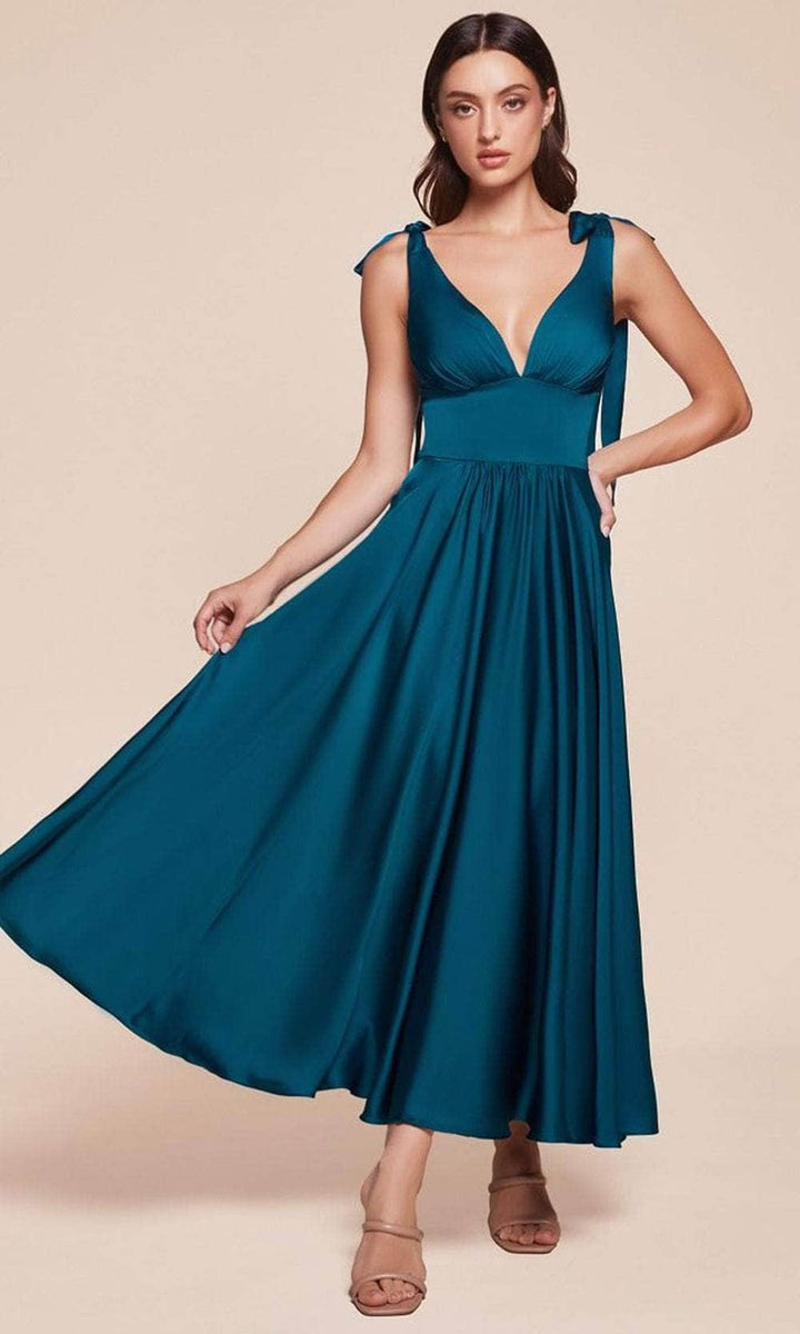 Ladivine 7499 - Tea Length A-Line Dress - French Navy - Main