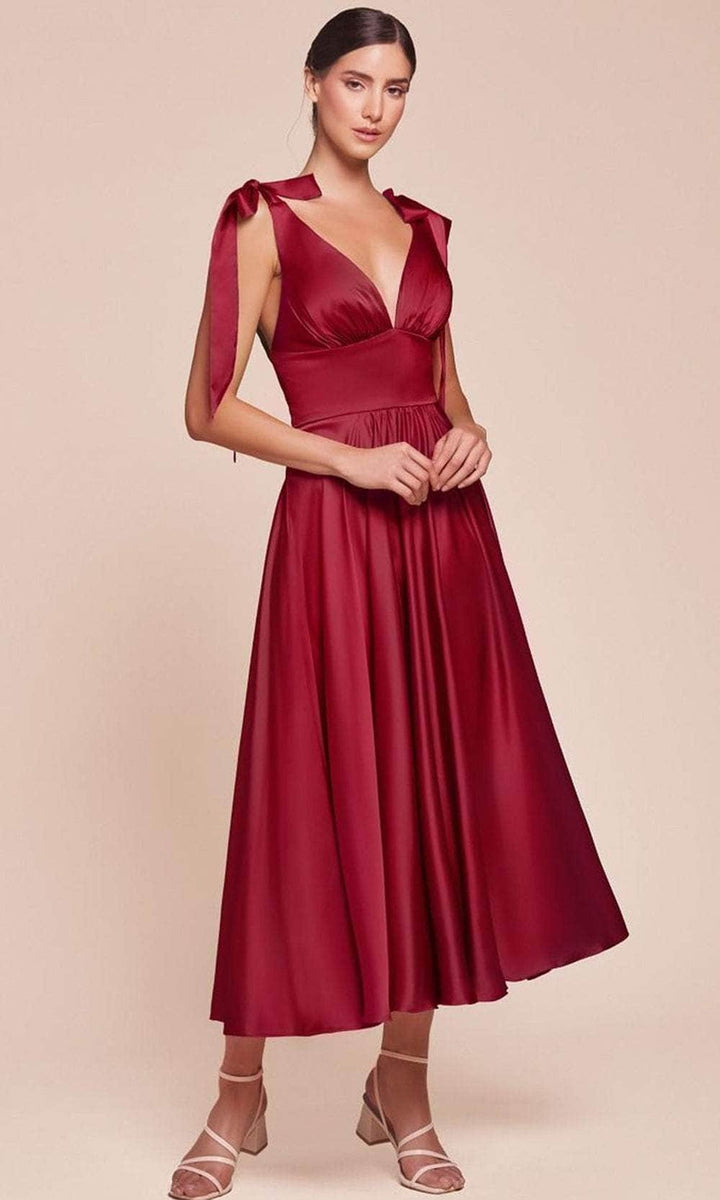 Ladivine 7499 - Tea Length A-Line Dress - French Navy - Main