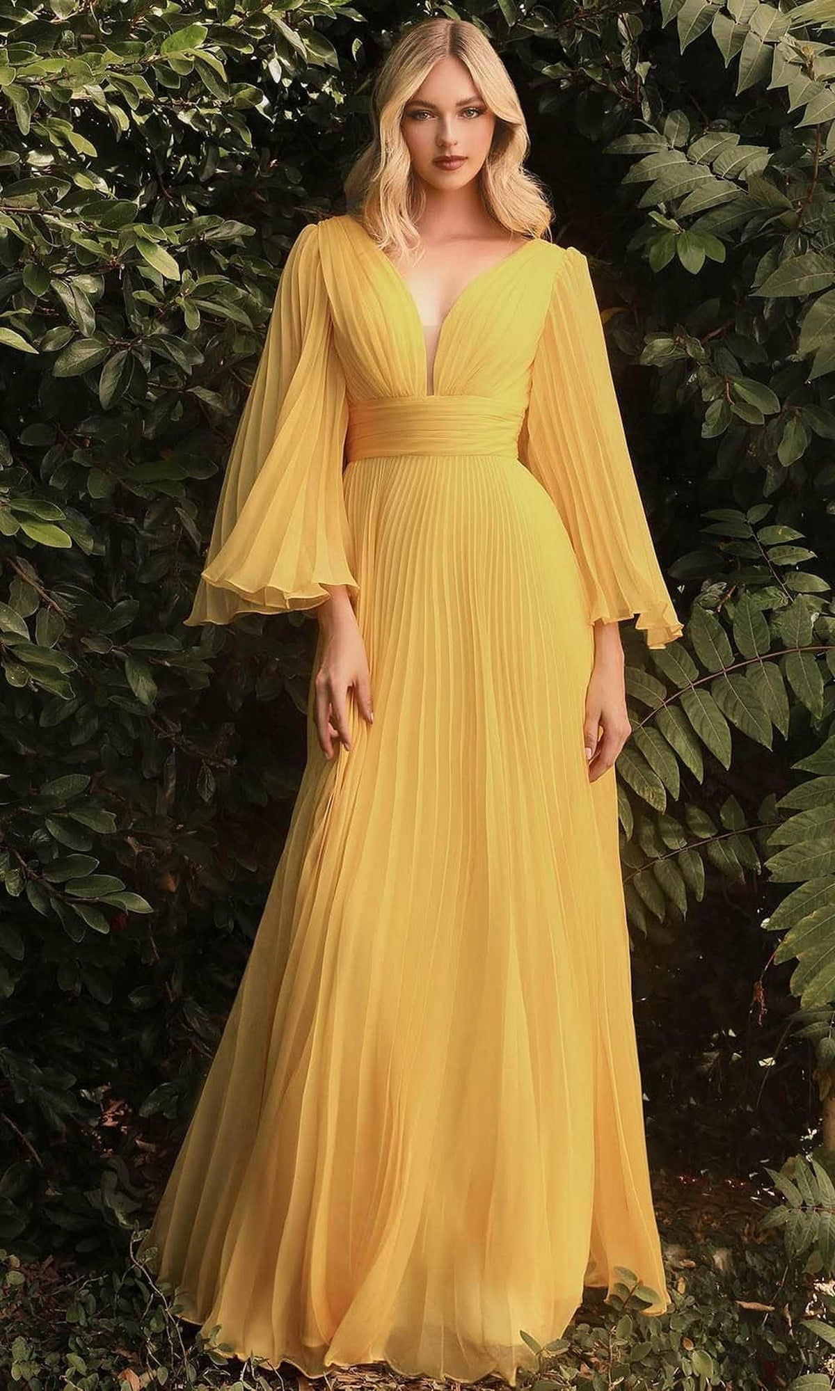 Ladivine CD242 - Flutter Sleeve Chiffon Dress