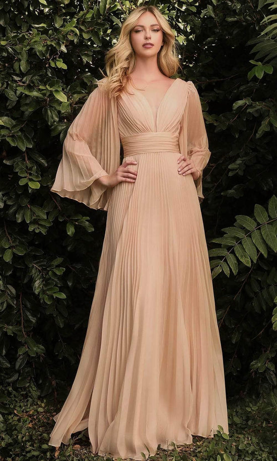 Ladivine CD242 - Flutter Sleeve Chiffon Dress