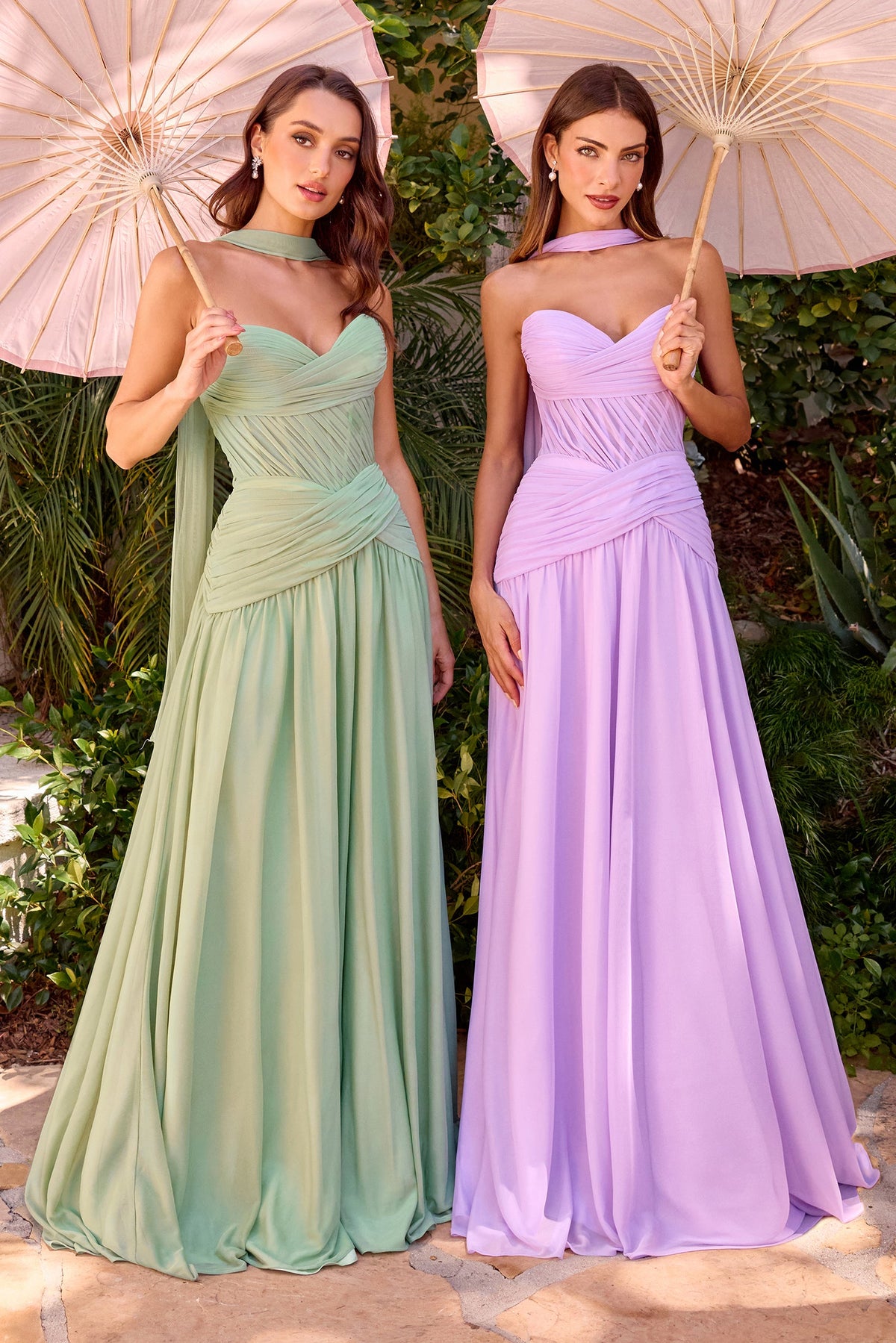 Strapless Pleated Dress