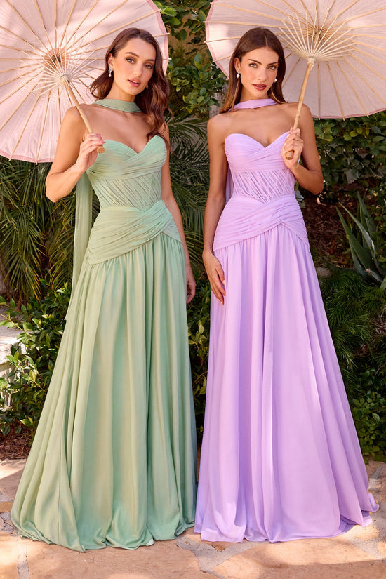 Strapless Pleated Dress