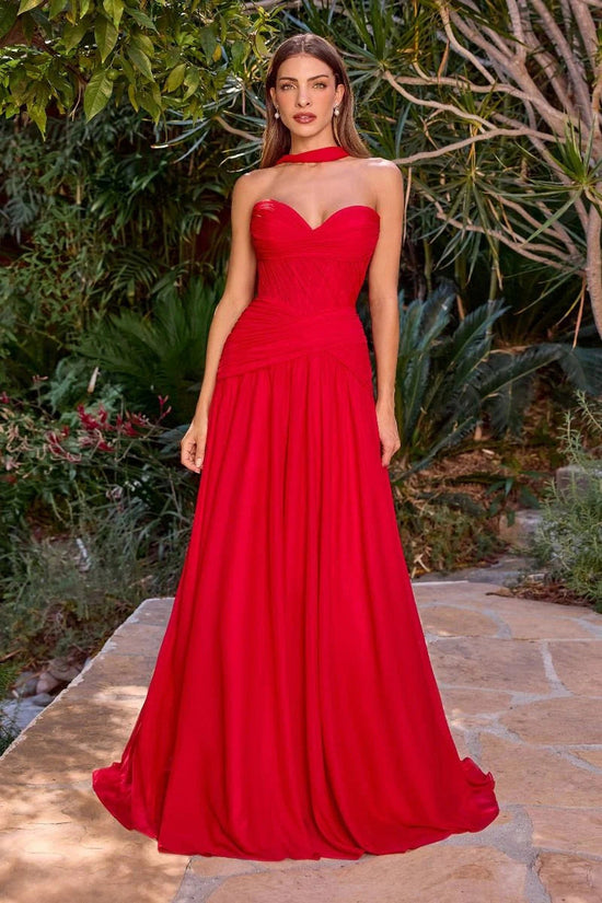 Strapless Pleated Dress