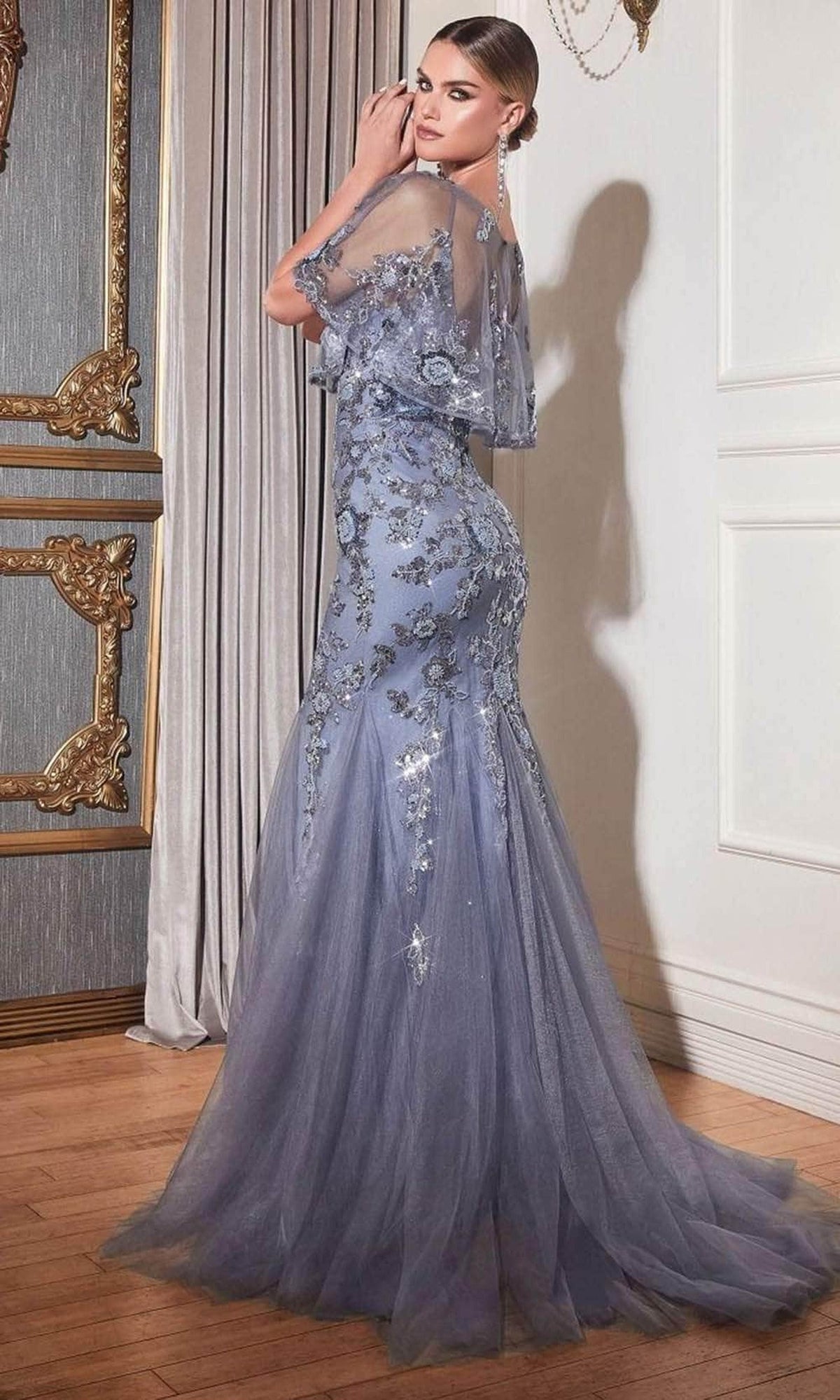 Ladivine CDS438 - Floral Mermaid Glitter Gown