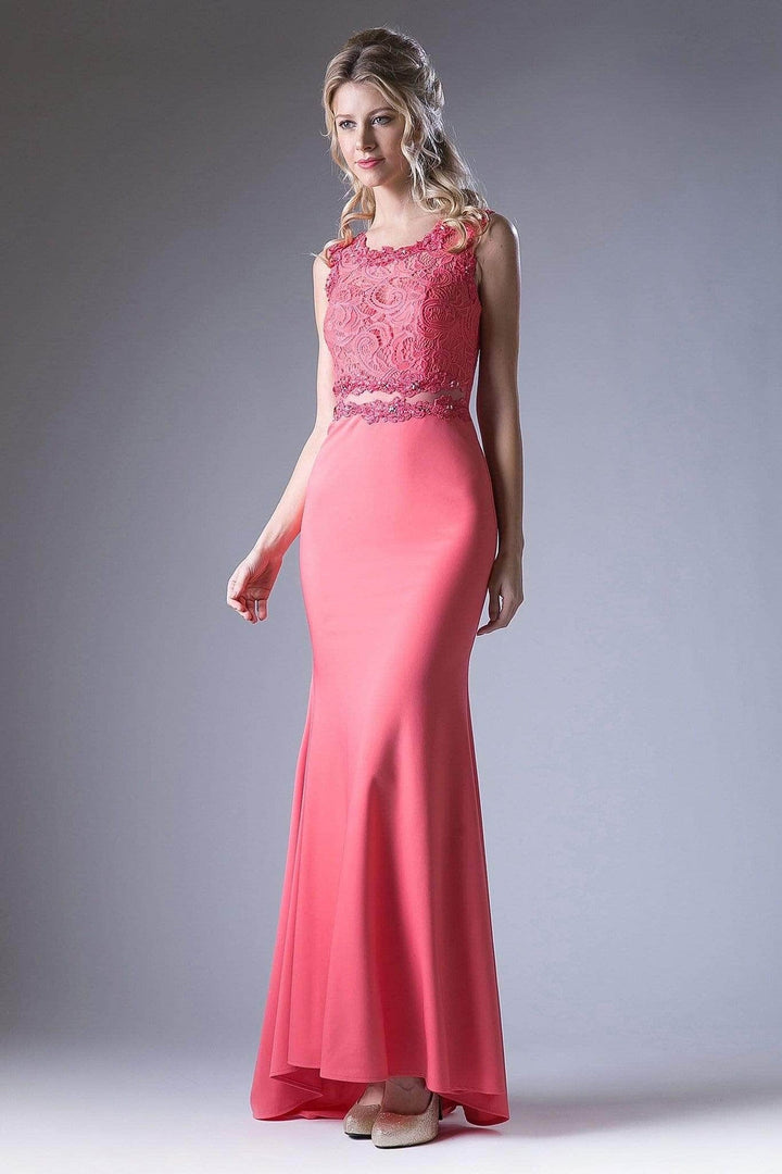 Ladivine CF115 - Lace Stretch Knit Sheath Dress