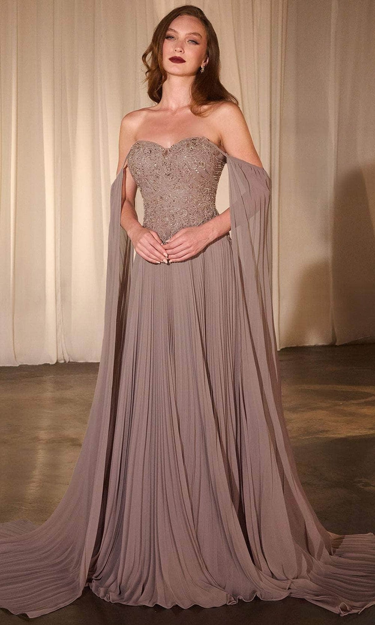 Ladivine CJ937 - Sweetheart Accordion Pleated Prom Dress