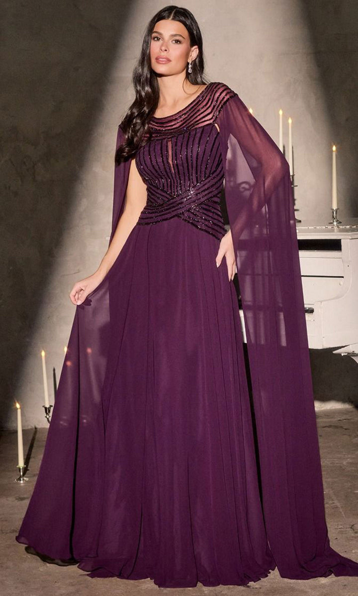 Ladivine CL08 Linear Beaded A-Line Dress