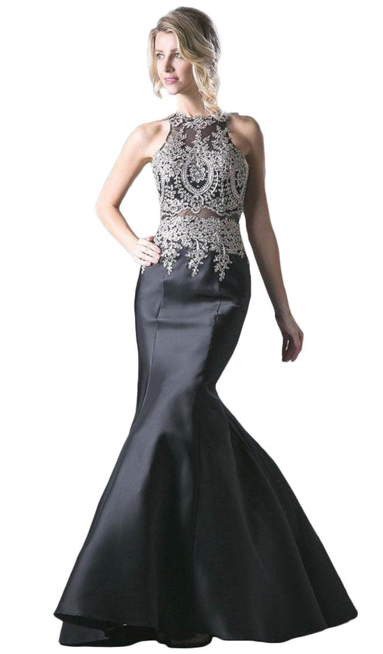 Halter Mermaid Evening Gown - Red - Main