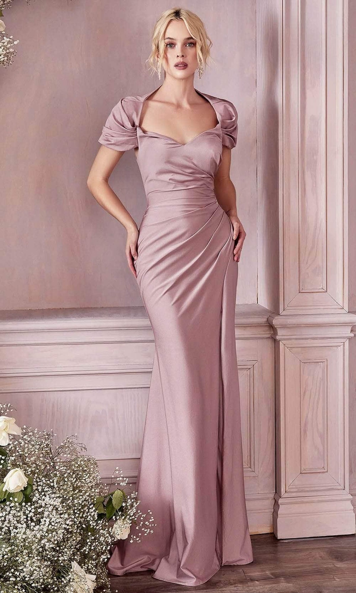 Ladivine KV1061 - Cap Sleeve Shawl Evening Dress
