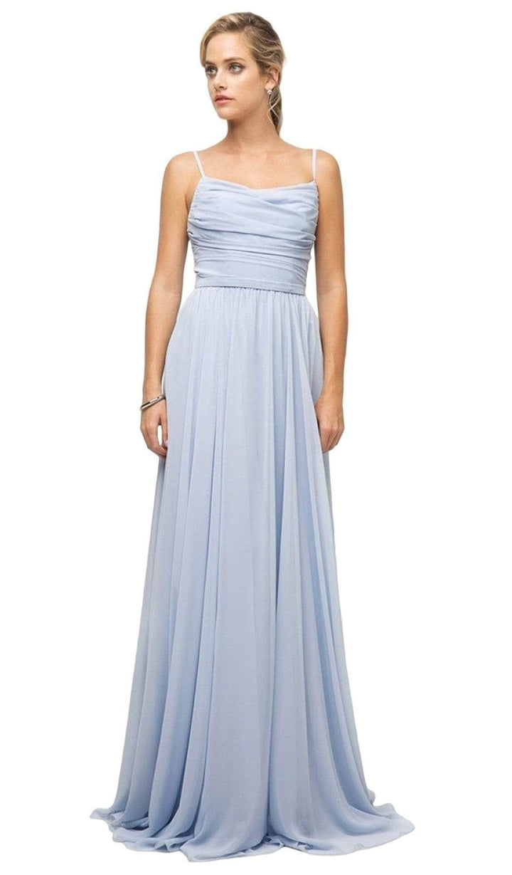 Ladivine UR136 - Empire Waist Sleeveless Bridesmaid Dresses - Peach - Main