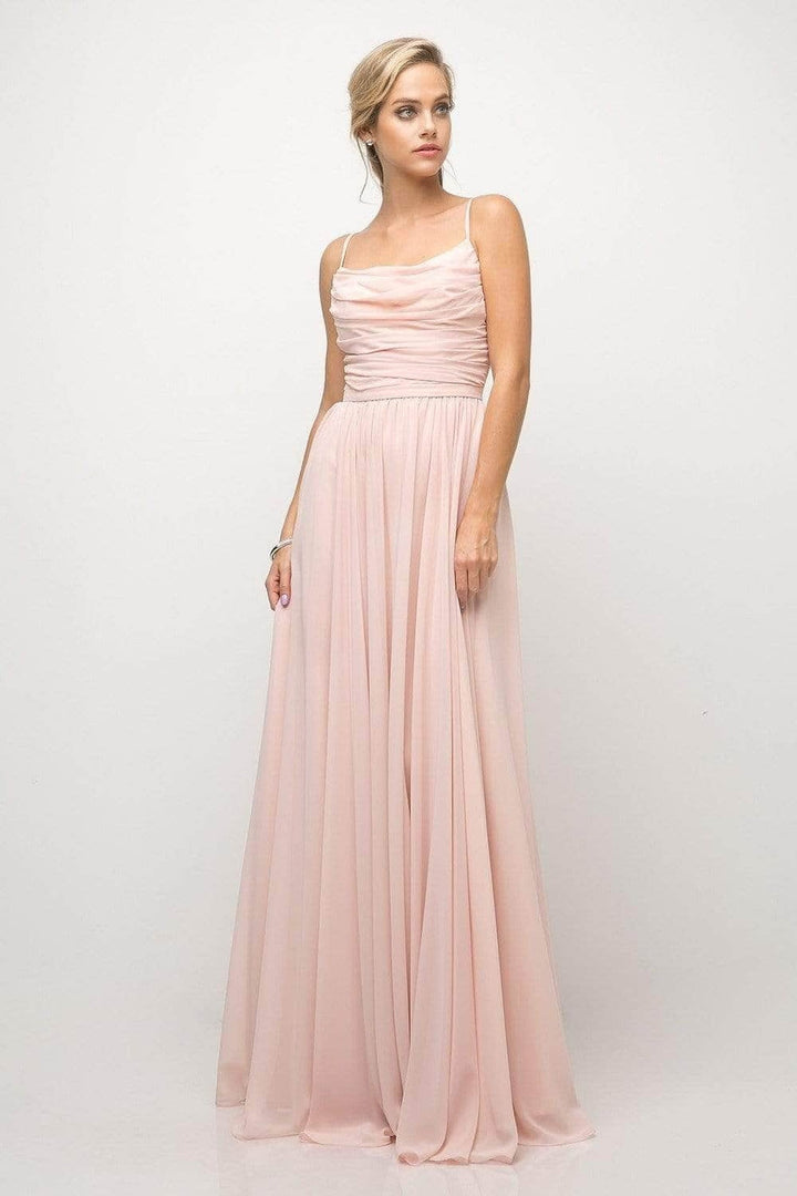 Ladivine UR136 - Empire Waist Sleeveless Bridesmaid Dresses - Peach - Main