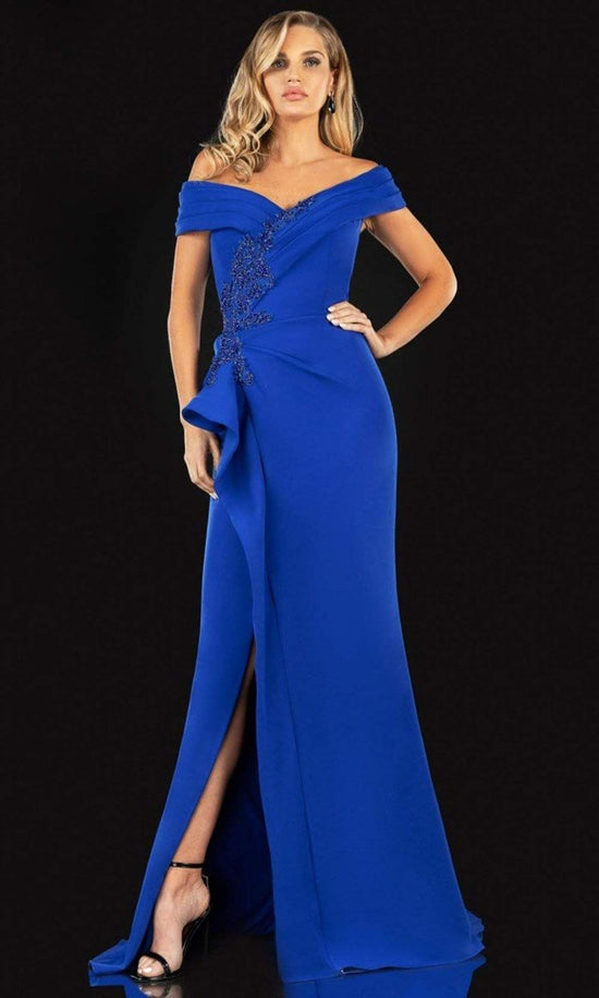 Terani Couture - 2021M2986 Wrap Off Shoulder Mother of the Bride Gown