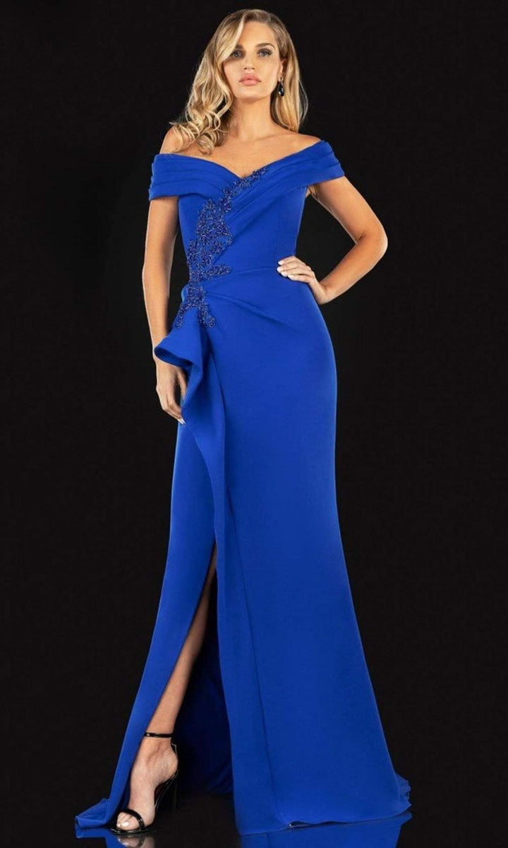 Terani Couture - 2021M2986 Wrap Off Shoulder Mother of the Bride Gown