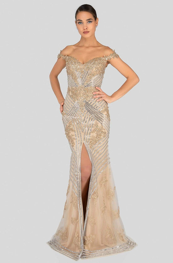 Terani Couture - 1912GL9572 Sparkling Off-Shoulder Mother of the Groom Gown - Silver - Main