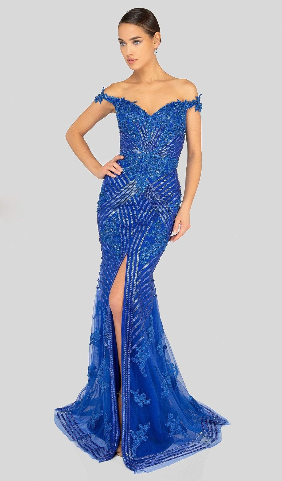 Terani Couture - 1912GL9572 Sparkling Off-Shoulder Mother of the Groom Gown