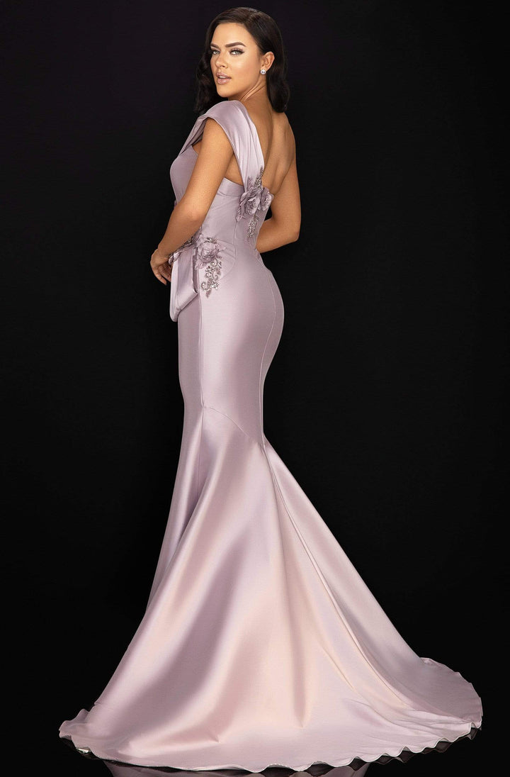 Terani Couture - 2011M2160 Beaded Floral Bodice Knot-Ornate Gown