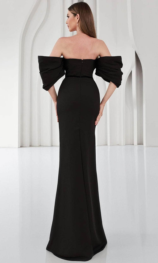 Terani Couture 251E4204 - Off Shoulder Sleeve Satin Evening Gown