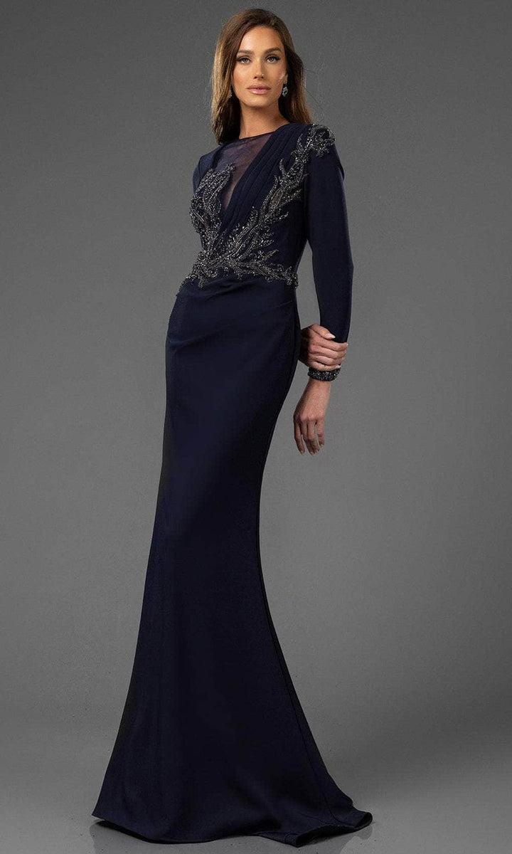 Terani Couture 251M4422 Beaded Ornate Illusion Jewel Evening Gown