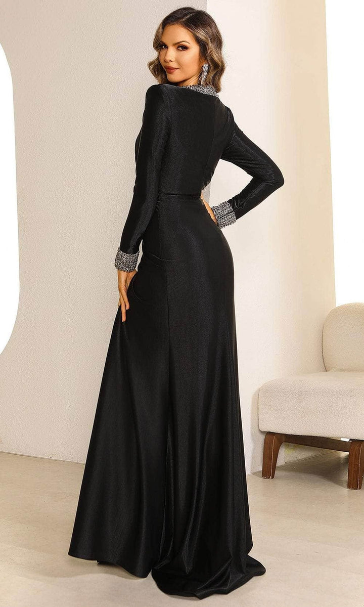 Terani Couture 251M4433 - Wrap Skirt Long Sleeve Evening Dress