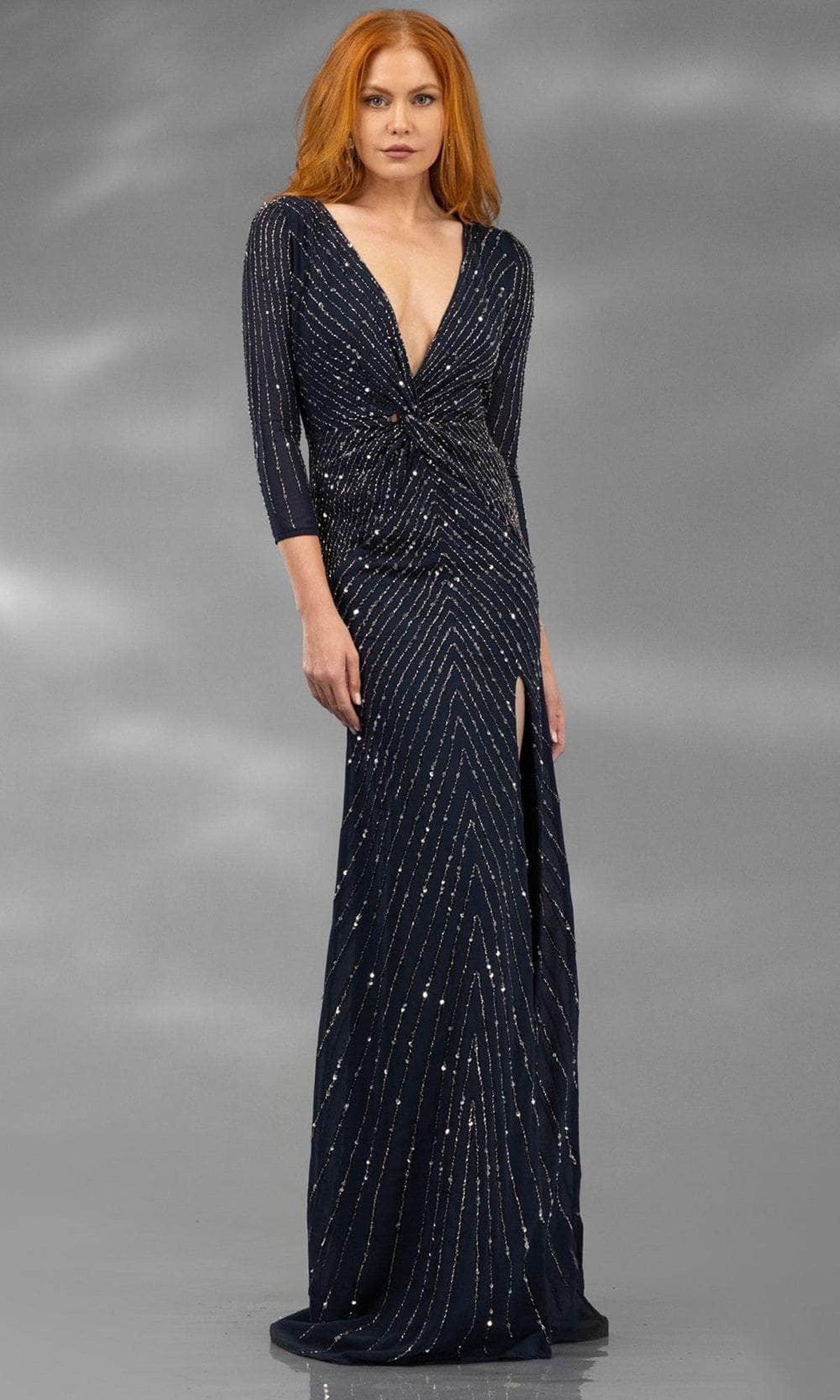 Terani Couture 251M4614 Sequin Embellished Sheath Evening Gown