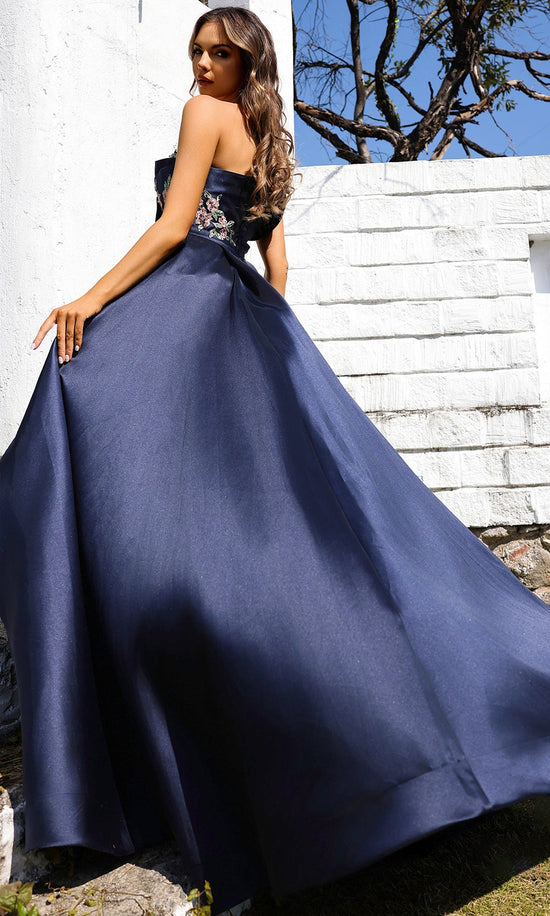 Terani Couture 252M5309 - Off Shoulder Floral Embroidered Gown