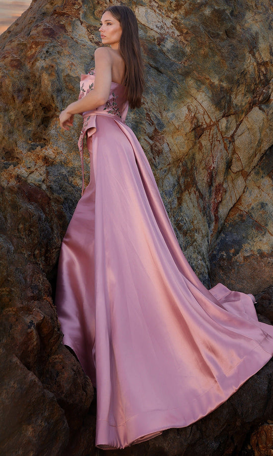 Terani Couture 252M5309 - Off Shoulder Floral Embroidered Gown