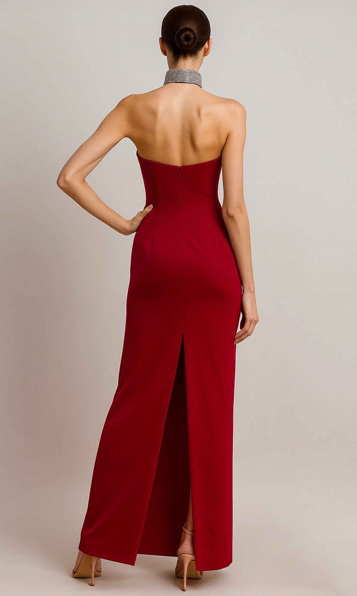 Terani Couture 261E6119 - Crystal Embellished High Neck Evening Gown