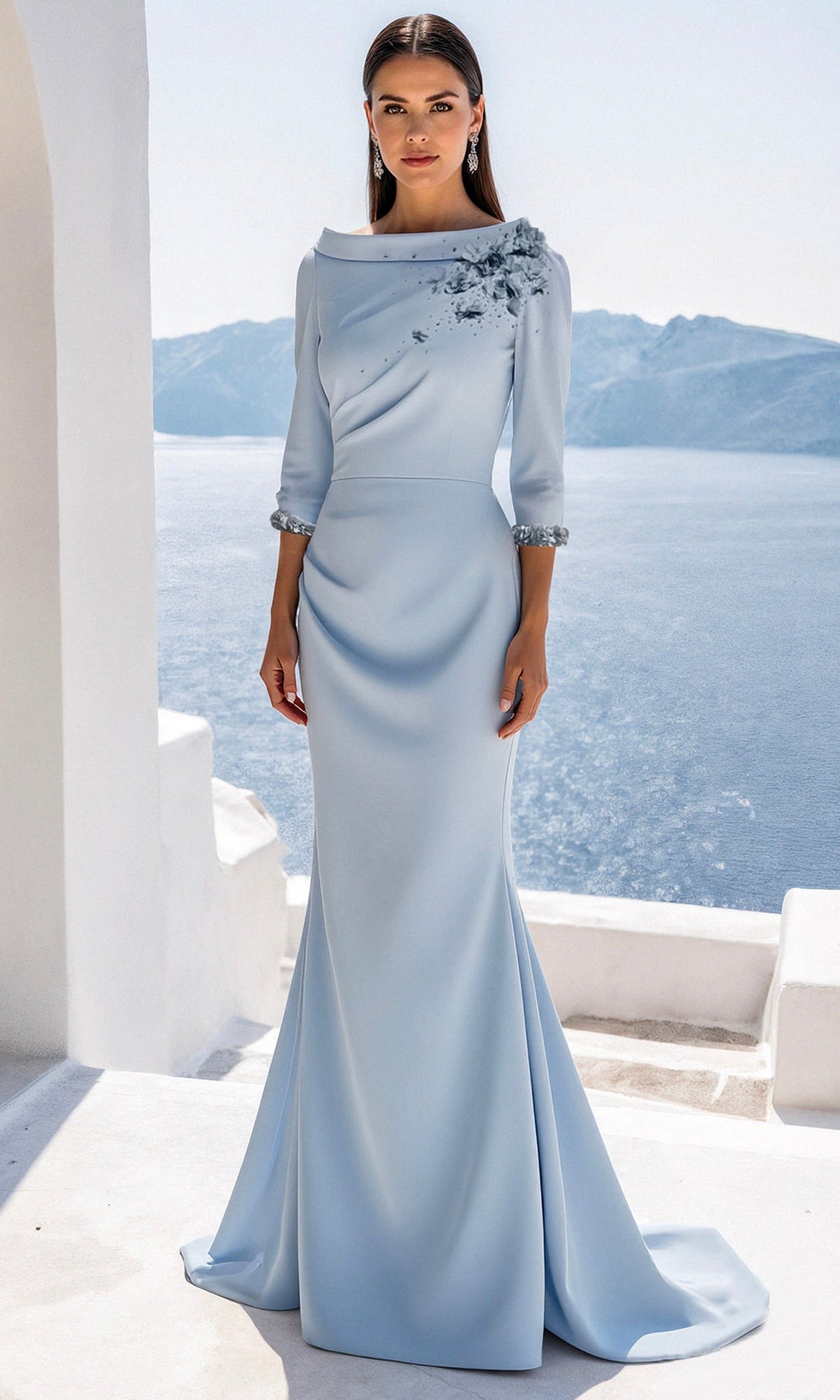 Terani Couture 261E6701 Embellished Crepe Dress