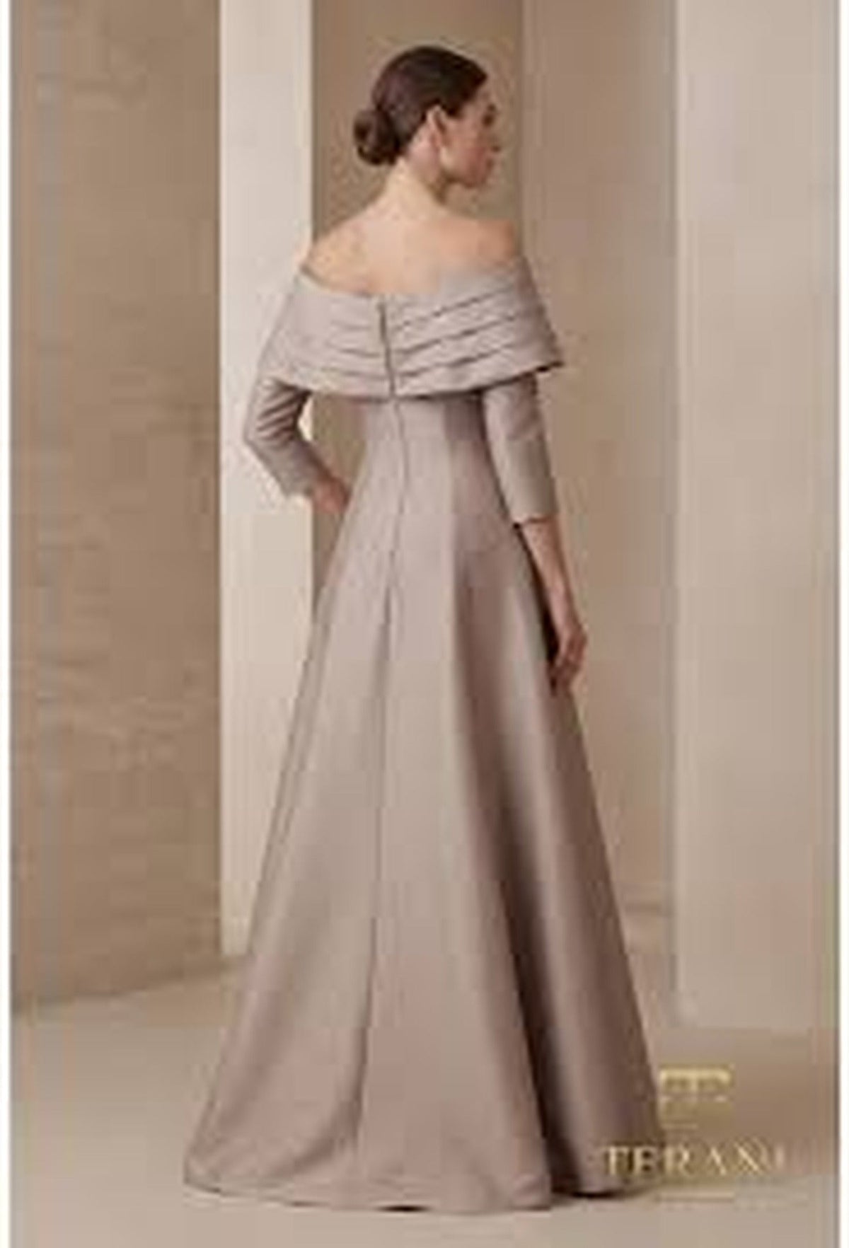 Terani Couture 261M6434 - Pleated Off Shoulder Mikado Gown