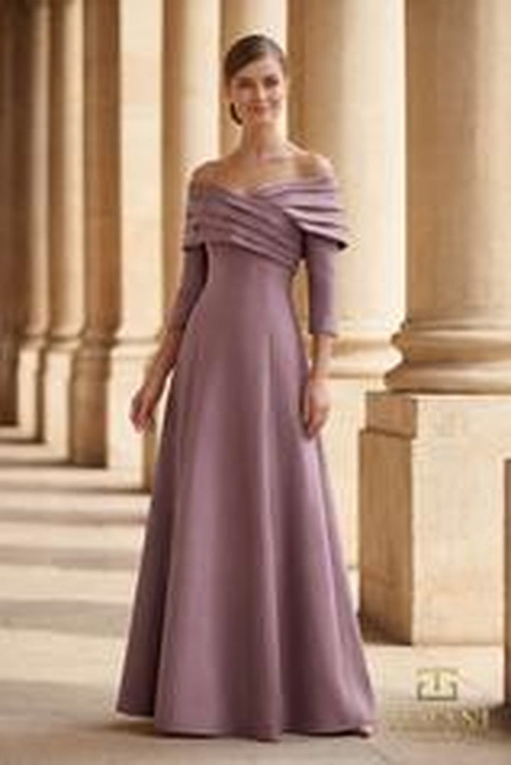 Terani Couture 261M6434 - Pleated Off Shoulder Mikado Gown