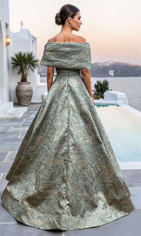 Terani Couture 261M6453 Floral Jacquard Dress