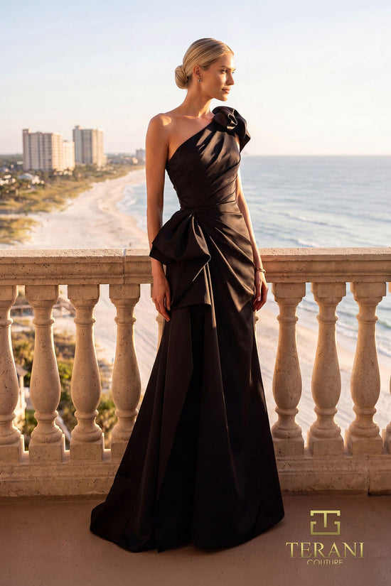 Terani Couture 262E7132 One Shoulder Ruched Evening Gown